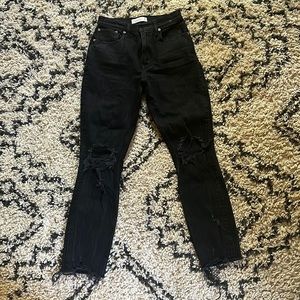 Abercrombie Black High Rise Mom Jean
